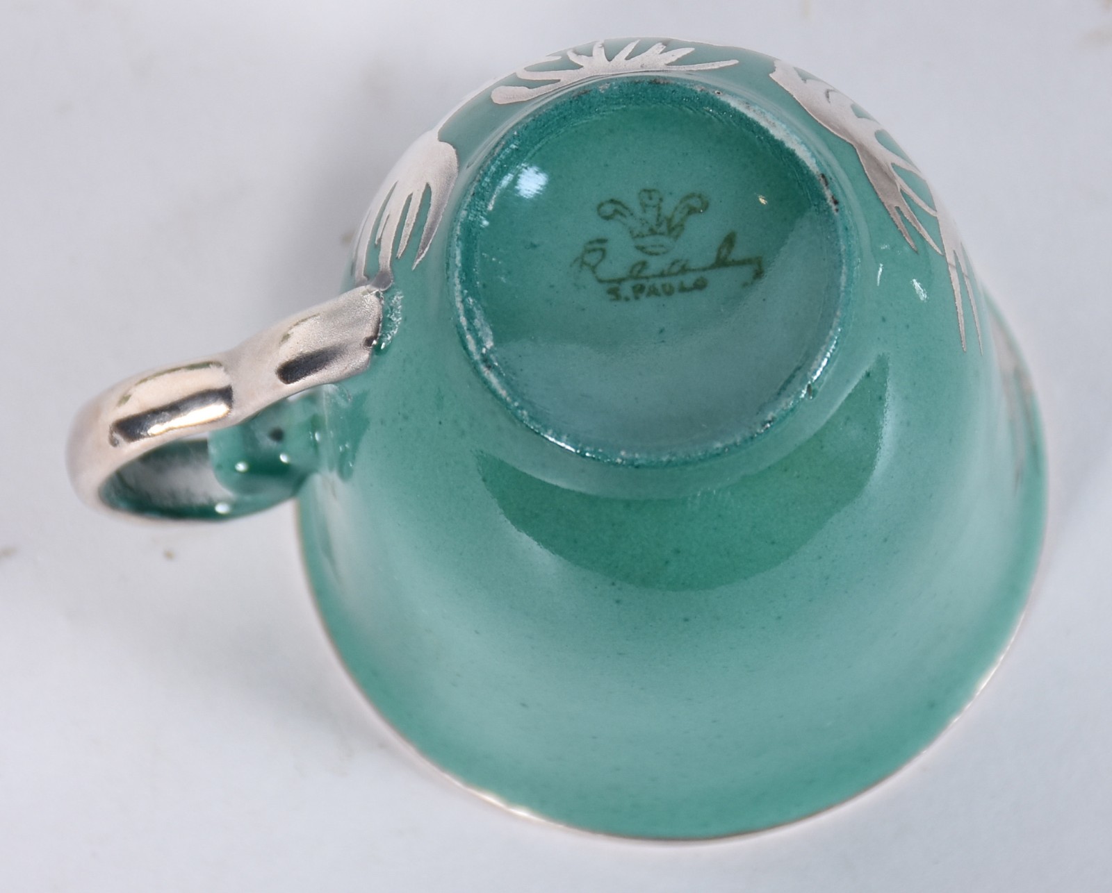 Serviço de café de porcelana Real na cor verde com aplicações de... - foto 4 de 5