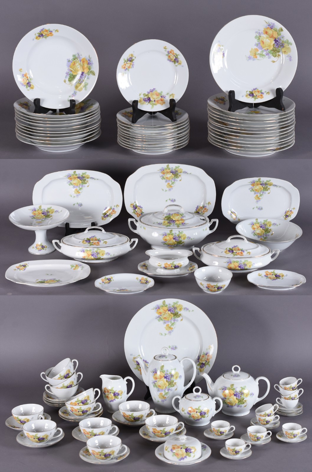 Aparelho de jantar, chá e café de porcelana tcheca "Victoria"... - foto 1 de 9