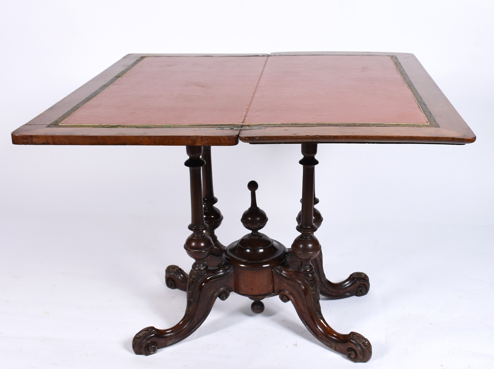 Mesa de madeira nobre estilo Biedermeier, tampo dobrável, apoio em... - foto 2 de 11