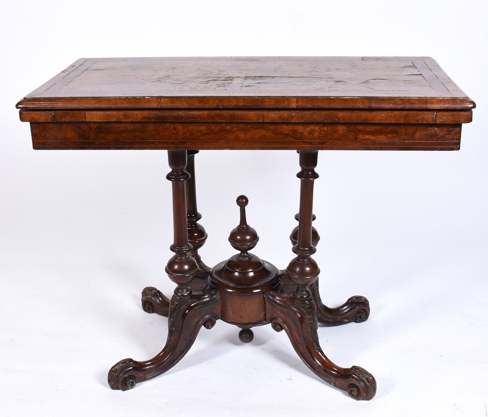 Mesa de madeira nobre estilo Biedermeier, tampo dobrável, apoio em... - foto 1 de 11