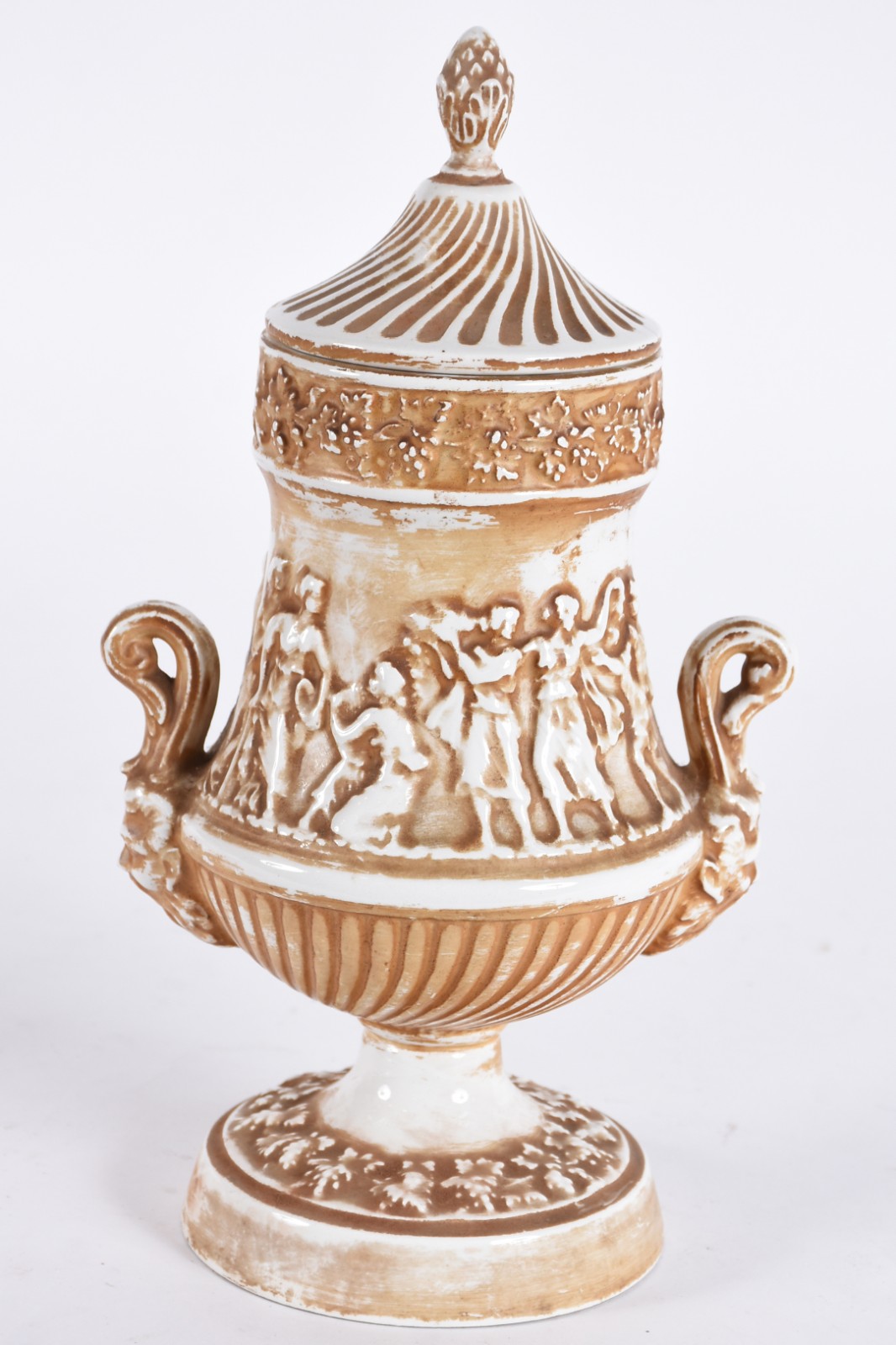 Ânfora de porcelana Italiana, com fio de cabelo na tampa. - foto 1 de 6