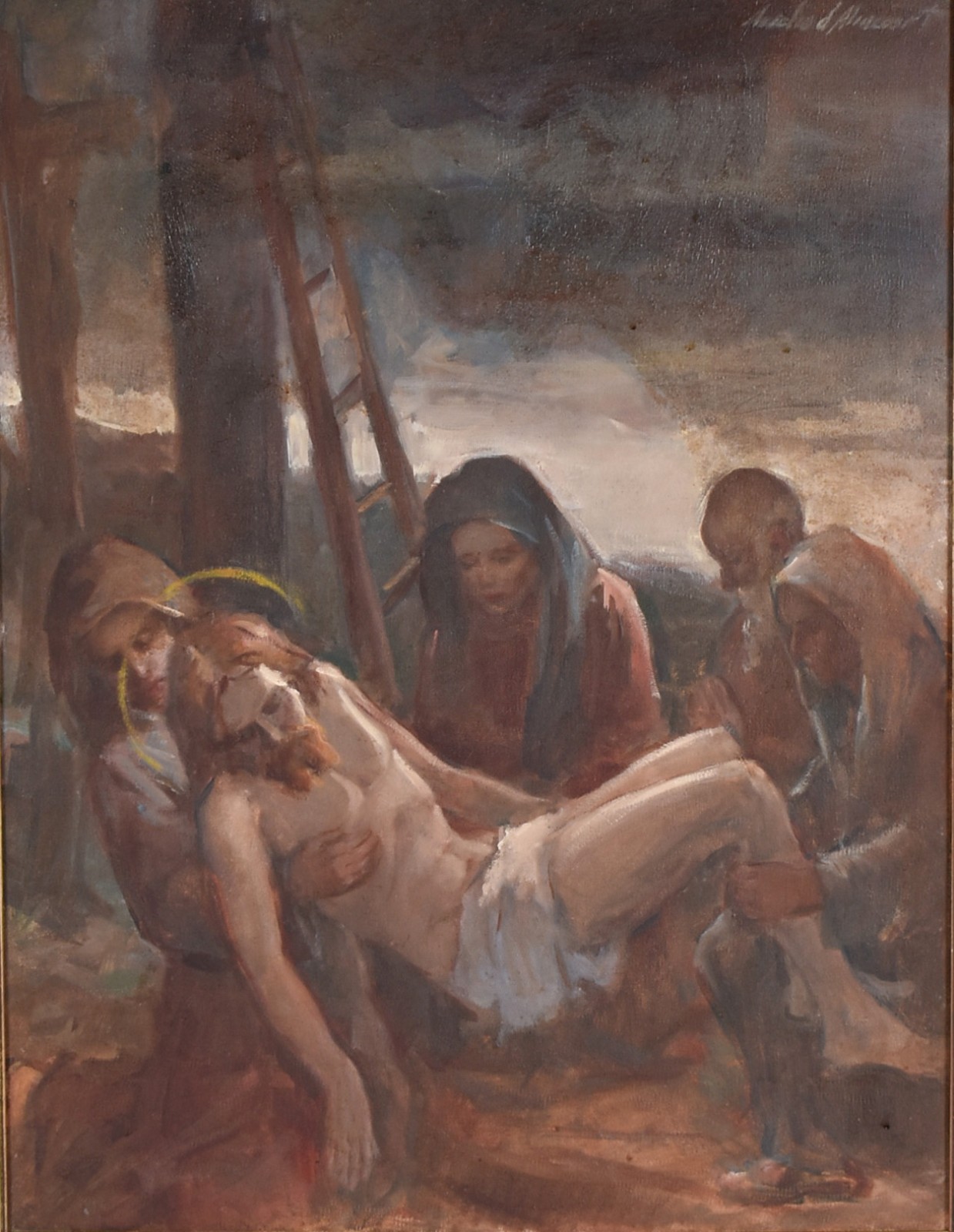  Aurélio D'Alincourt (1919-1990), Cena sacra, descida da cruz - foto 1 de 4