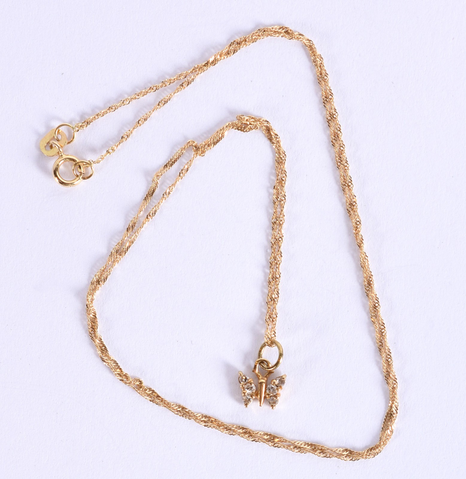 Cordão e pingente em ouro 18k, contraste 750 modelo torcido com... - foto 1 de 5