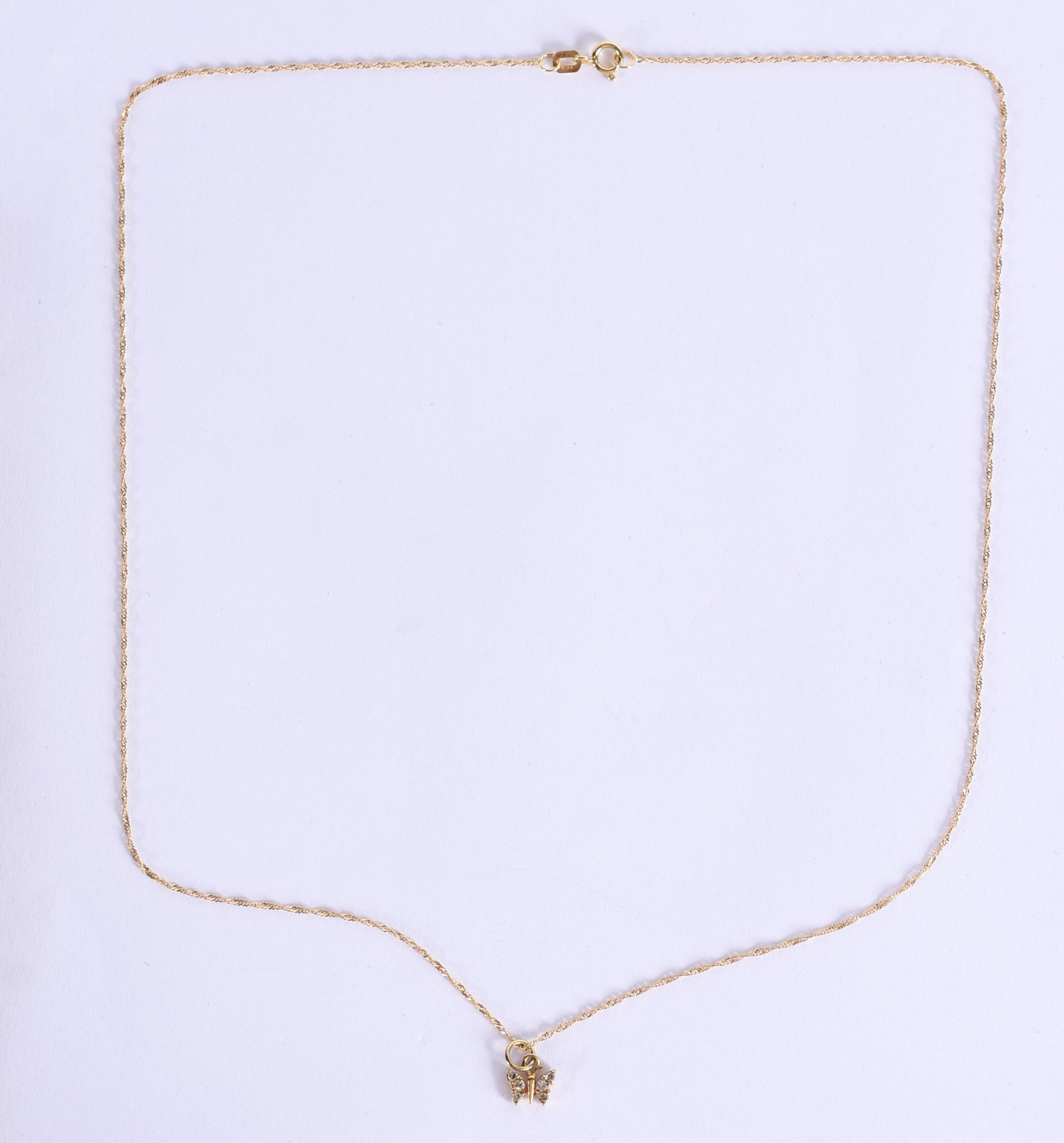 Cordão e pingente em ouro 18k, contraste 750 modelo torcido com... - foto 3 de 5