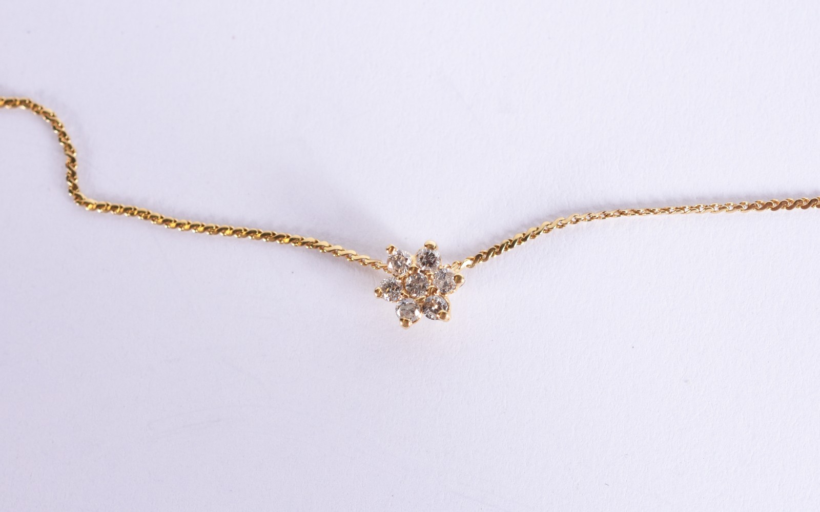 Cordão e pingente em ouro 18k, contraste 750 modelo veneziano com... - foto 2 de 5