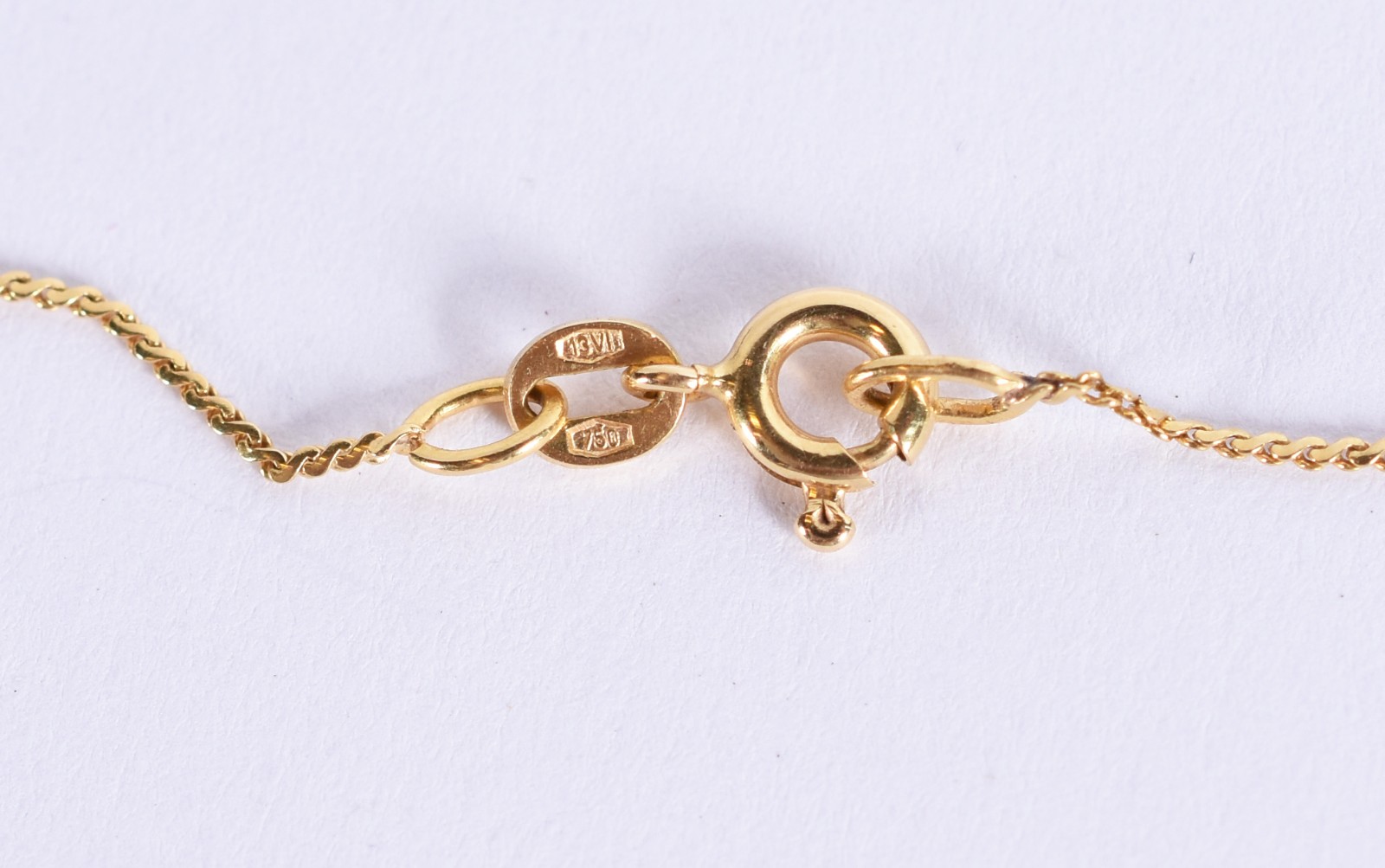Cordão e pingente em ouro 18k, contraste 750 modelo veneziano com... - foto 5 de 5