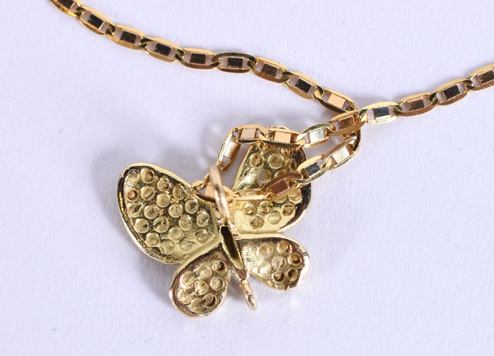 Cordão com pingente em ouro 18k, contraste 750 modelo elós chatos e... - foto 4 de 5