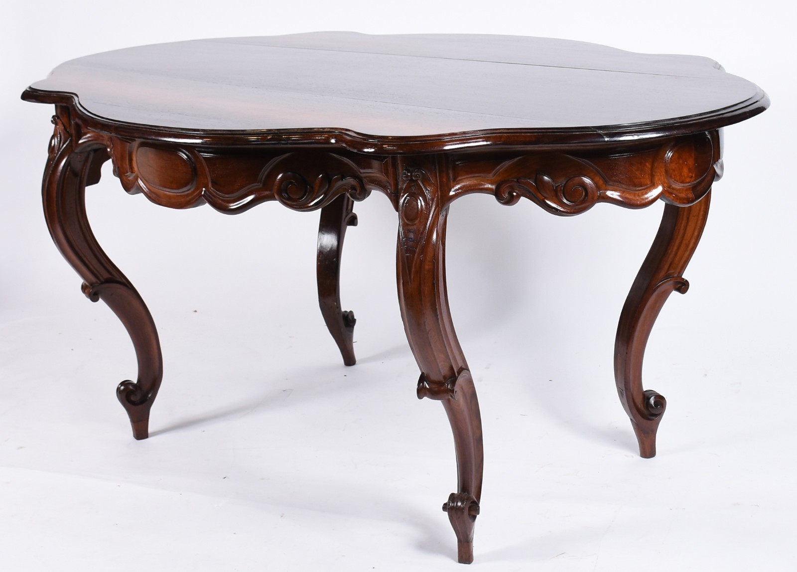 Antiga e importante mesa de apresentação de jacarandá feitio oval... - foto 1 de 4