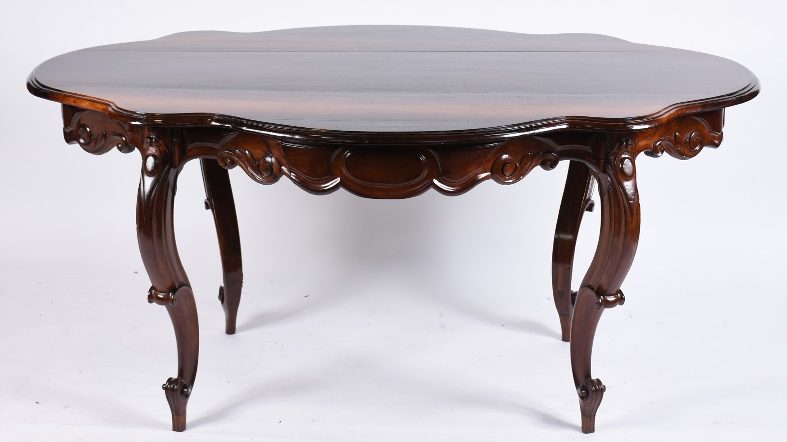 Antiga e importante mesa de apresentação de jacarandá feitio oval... - foto 2 de 4