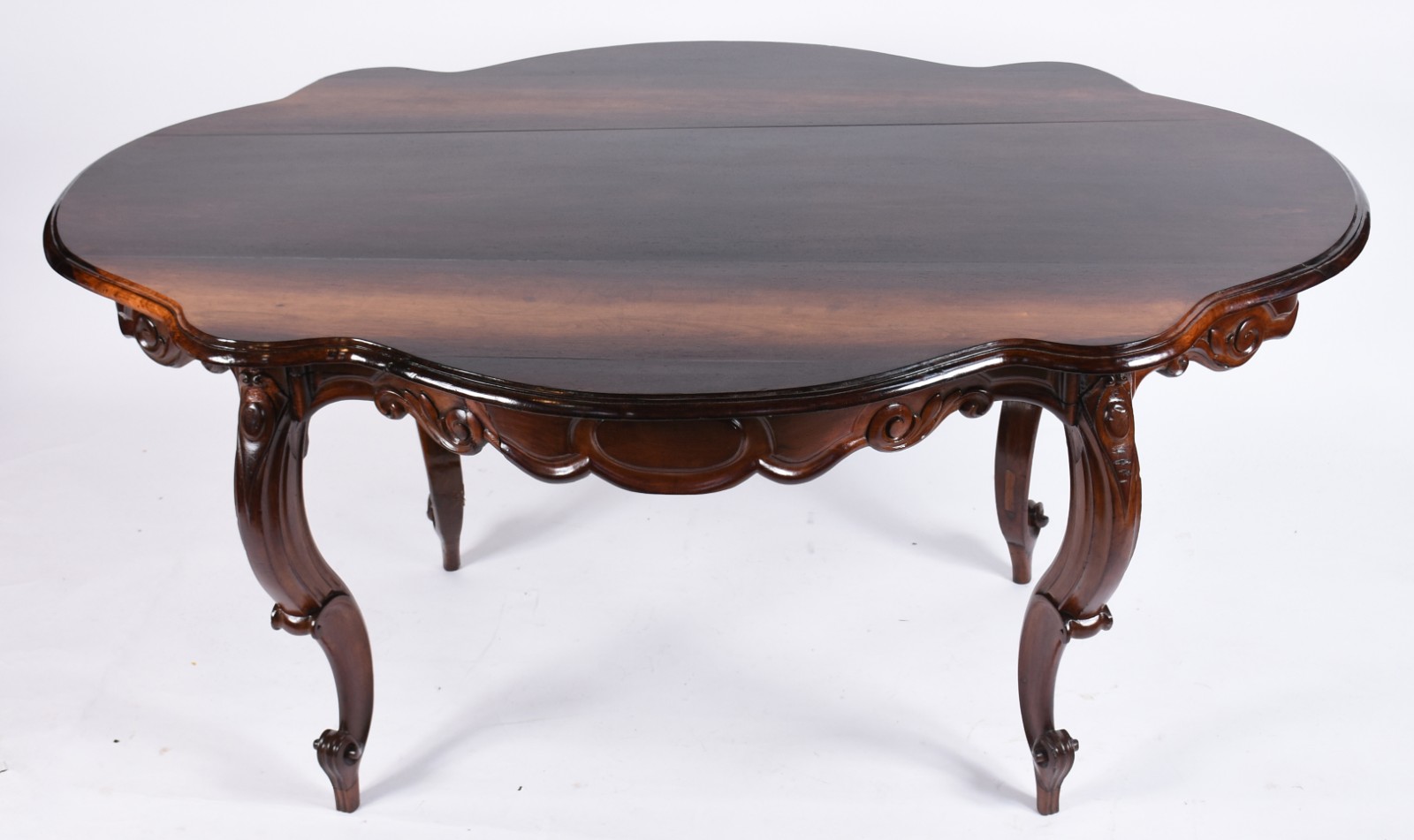 Antiga e importante mesa de apresentação de jacarandá feitio oval... - foto 3 de 4