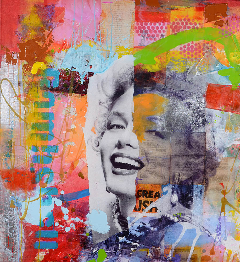CLAUS COSTA - Marilyn Monroe - tec.mista sobre tela - 100 x 112