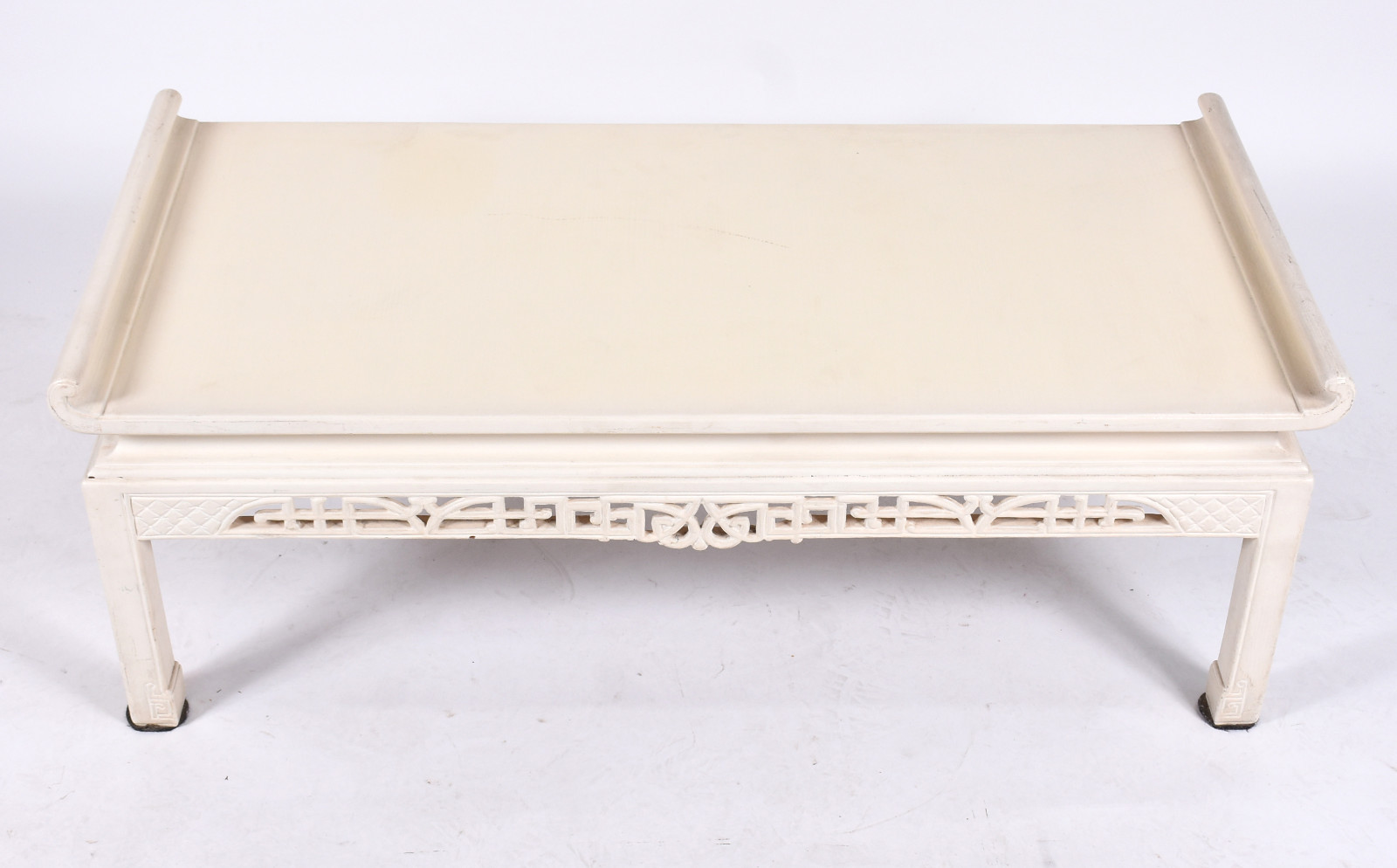Mesa/banqueta de madeira patinada estilo oriental, saia com vazados... - foto 4 de 5
