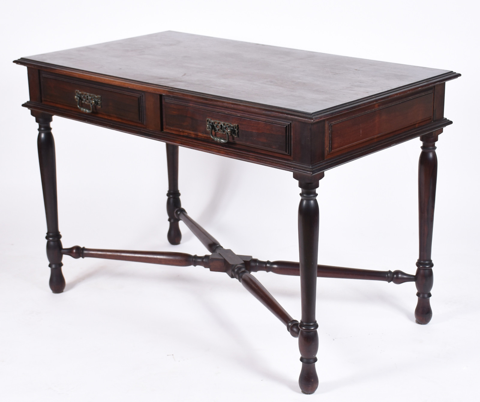 Elegante mesa de jacarandá, caixa retangular com duas gavetas com... - foto 1 de 5