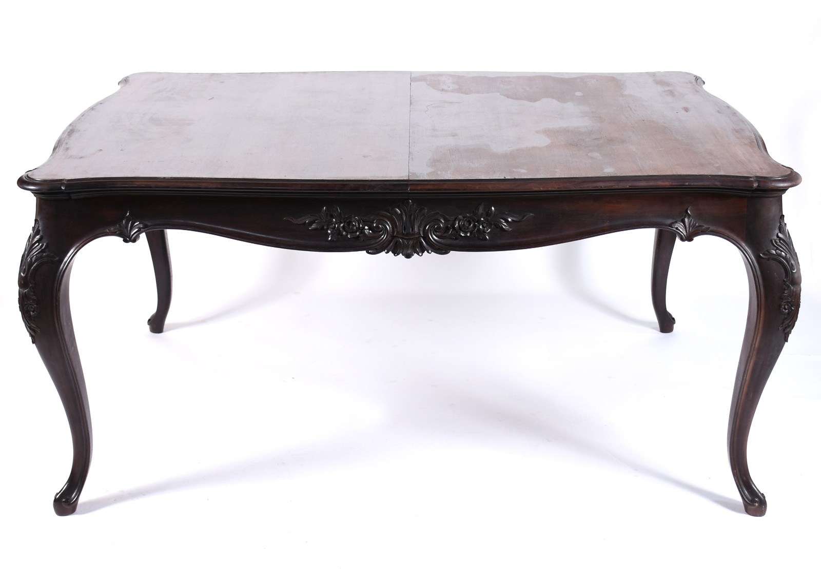 Mesa de jantar de jacarandá, estilo Luis XV, saia e pernas arqueadas... - foto 2 de 8