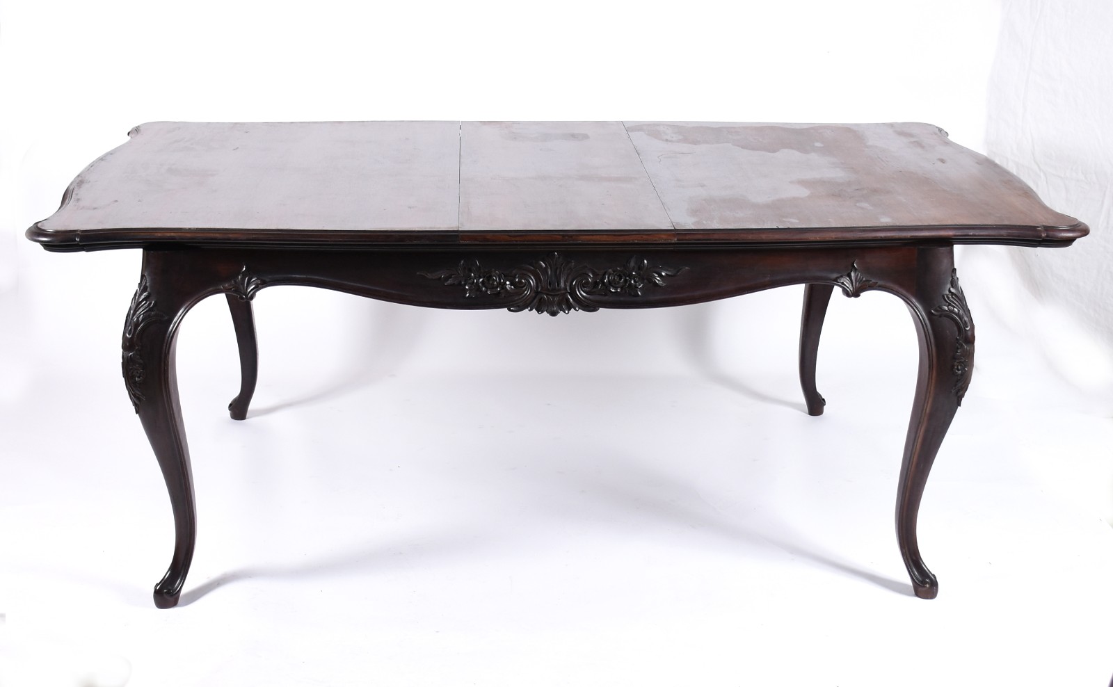 Mesa de jantar de jacarandá, estilo Luis XV, saia e pernas arqueadas... - foto 4 de 8