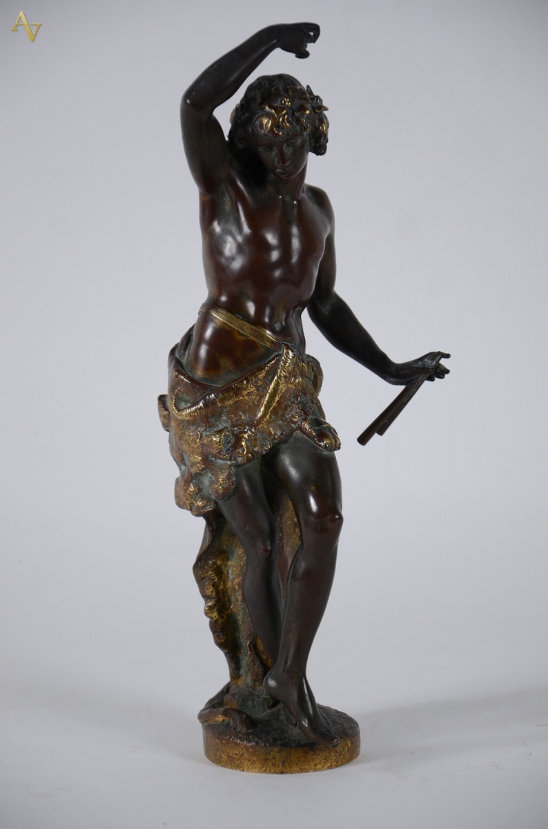 DELESALLE, E. Henri - Escultura de bronze repres. "Bacante"... - foto 1 de 5
