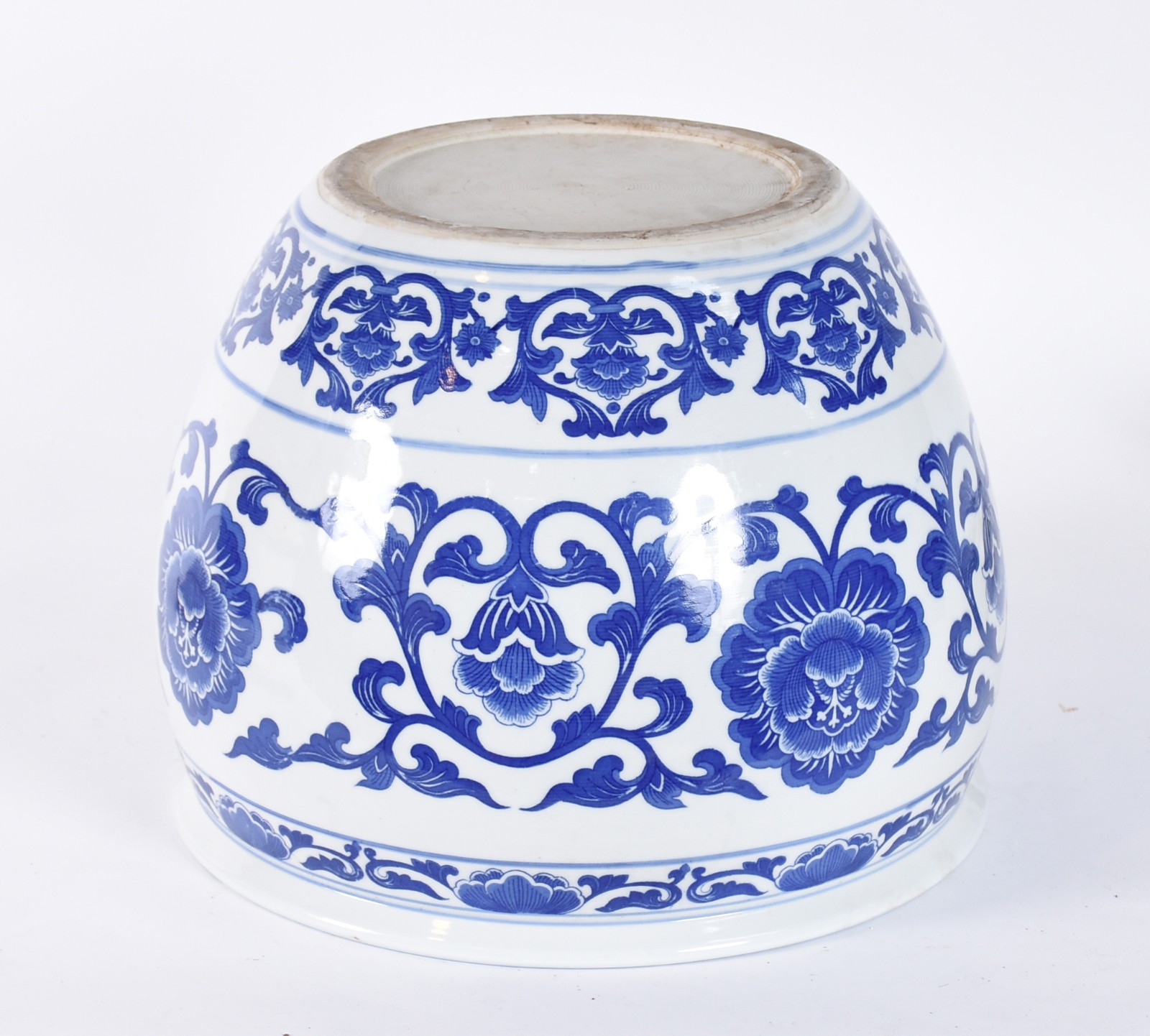 Cachepot de porcelana oriental azul e branca. - foto 4 de 4