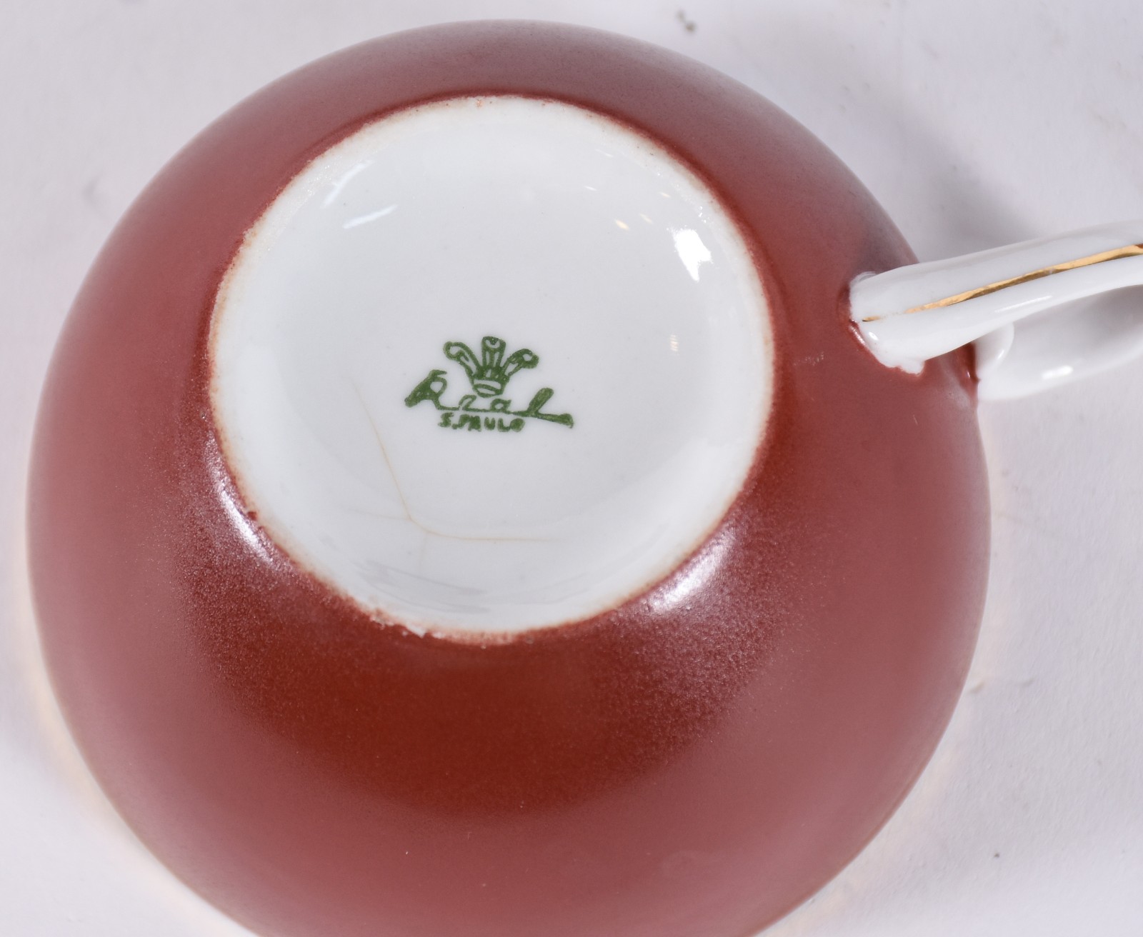 Aparelho de chá de porcelana Real composto de: 5 xícaras com pires, 4... - foto 5 de 5