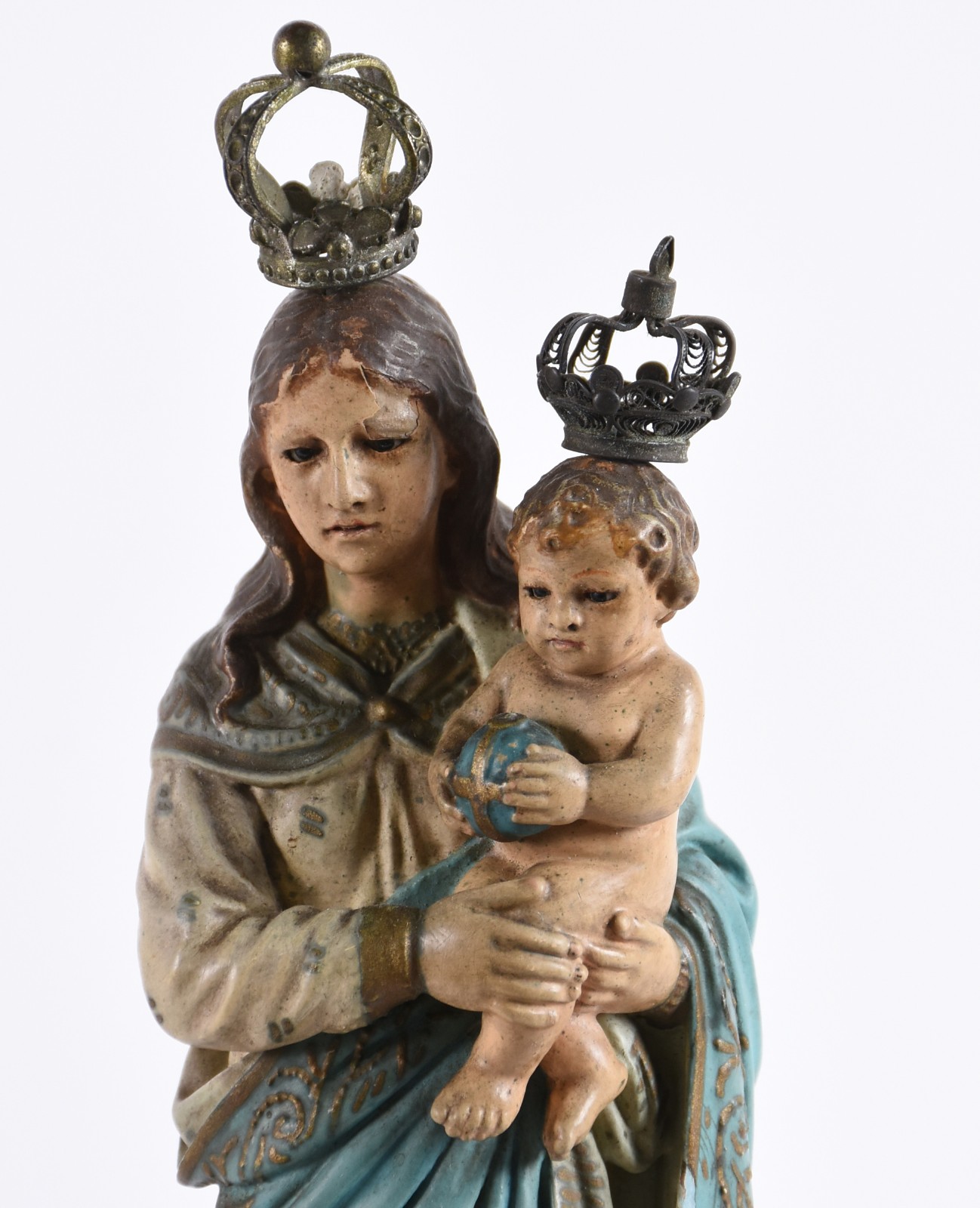 Nossa Senhora da Conceição com menino - Imagem de madeira policromada... - foto 2 de 7