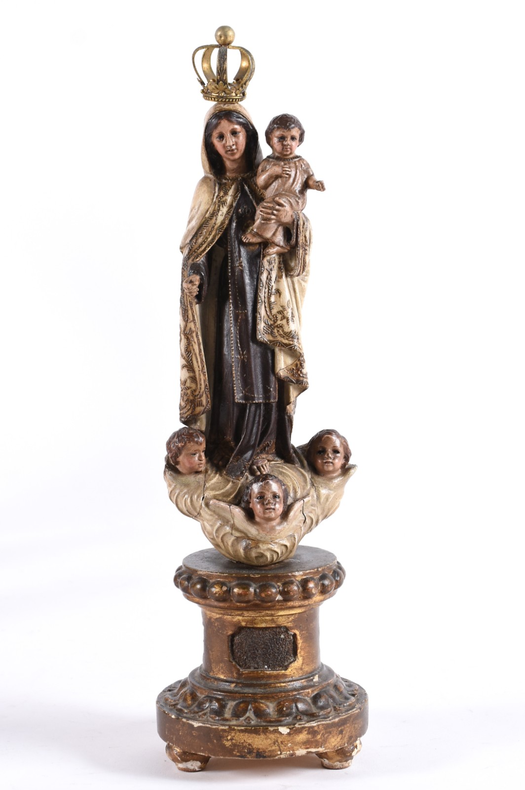 Nossa Senhora Do Carmo - Imagem de madeira policromada. - foto 1 de 5