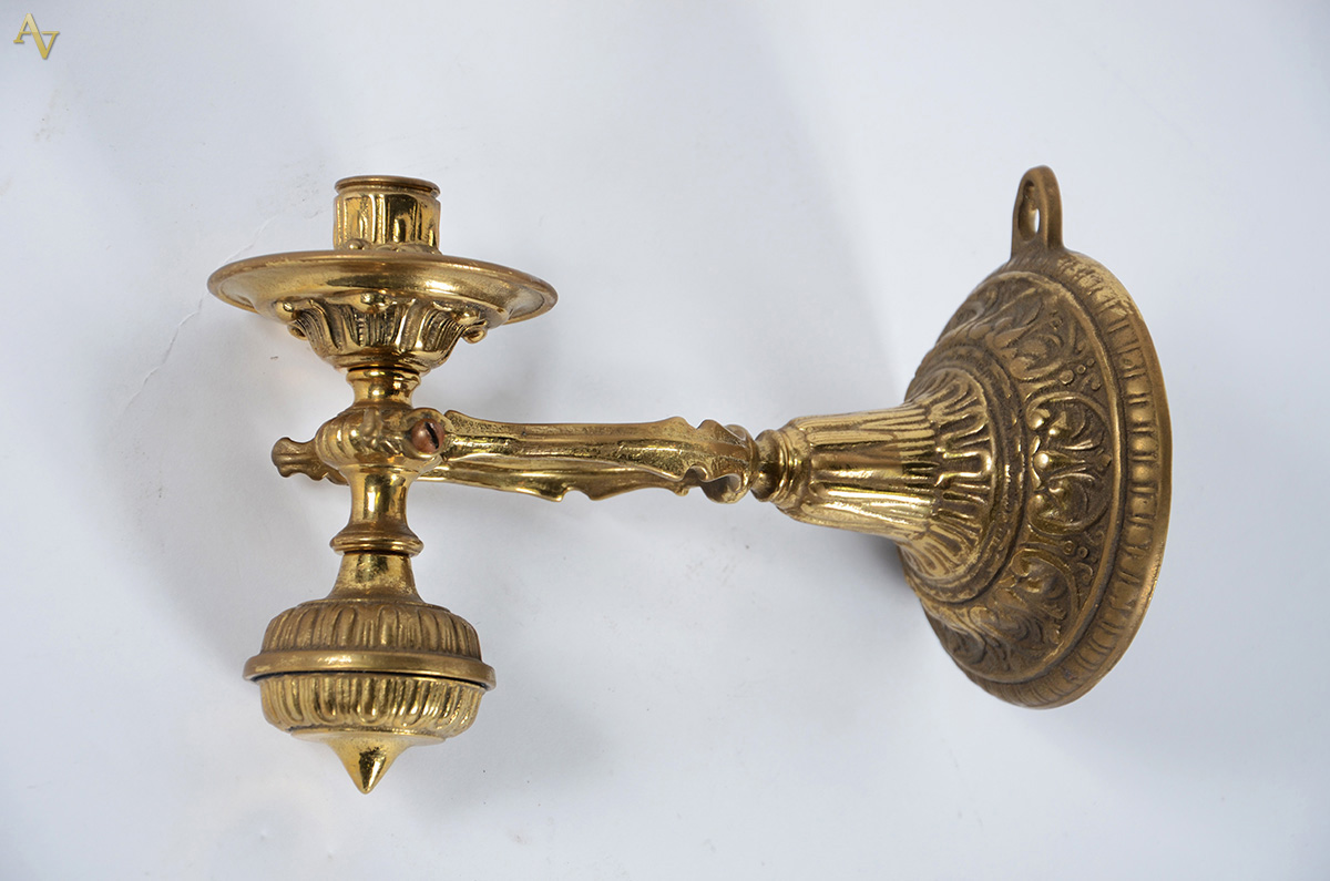 Castiçal náutico em bronze, reversível (mesa ou parede), Holanda... - foto 1 de 2