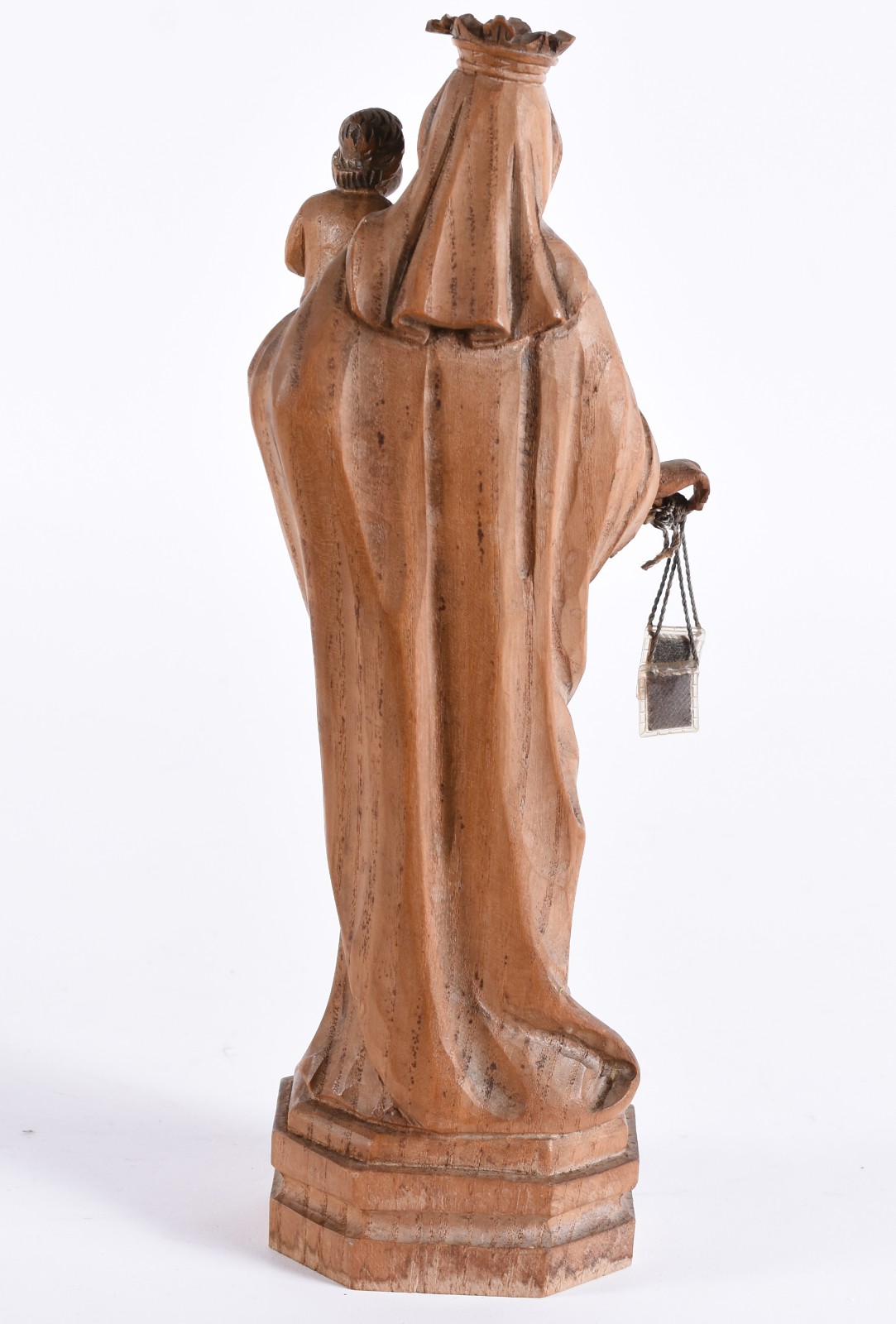 Nossa Senhora com menino - Imagem espanhola de madeira entalhada... - foto 4 de 5
