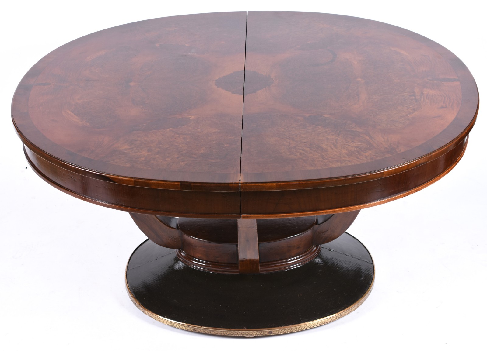 Mesa de jantar de madeira nobre, estilo Art Deco, tampo oval de... - foto 2 de 5