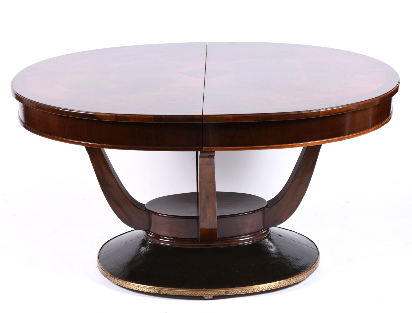 Mesa de jantar de madeira nobre, estilo Art Deco, tampo oval de... - foto 1 de 5