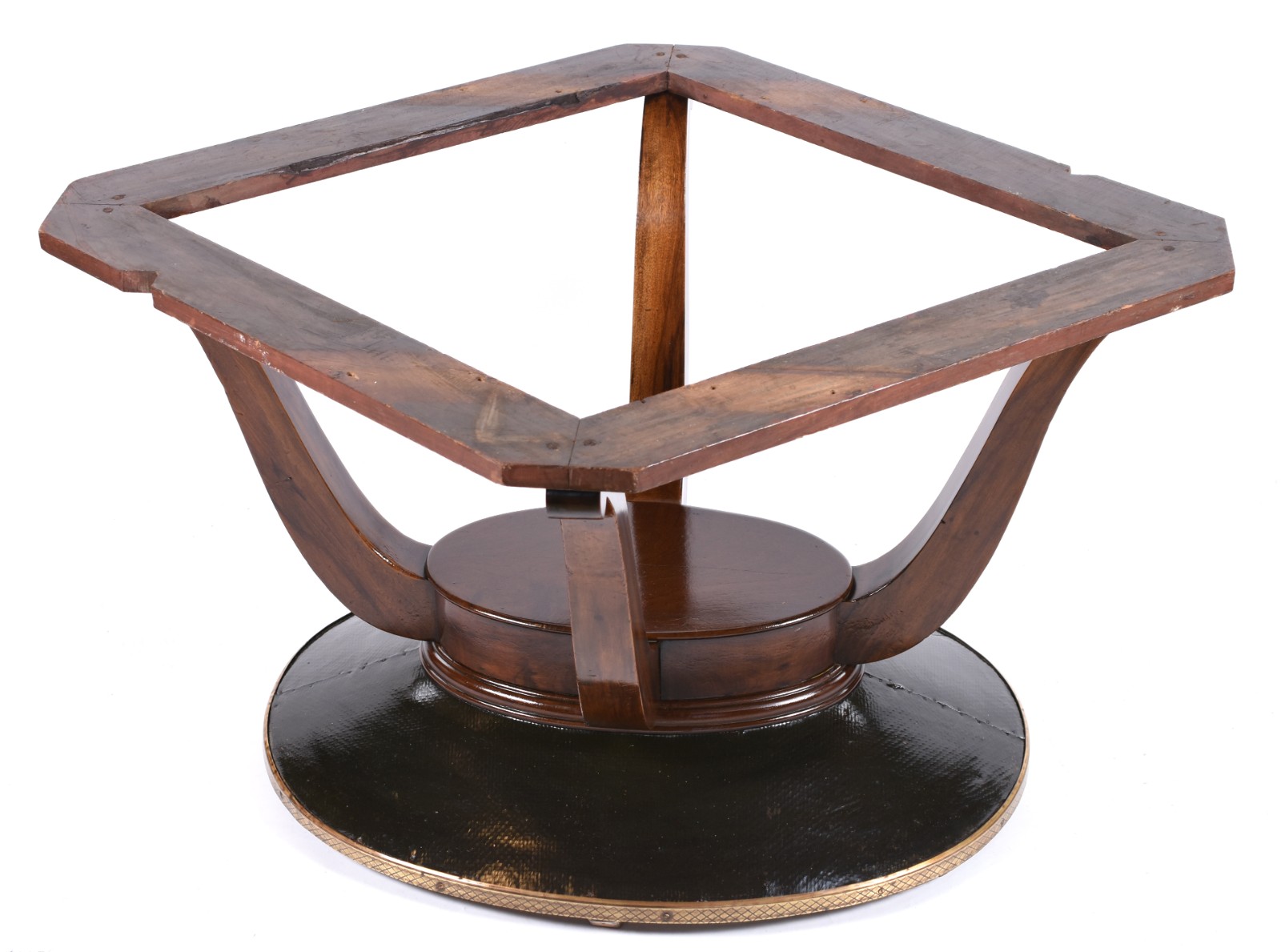 Mesa de jantar de madeira nobre, estilo Art Deco, tampo oval de... - foto 5 de 5
