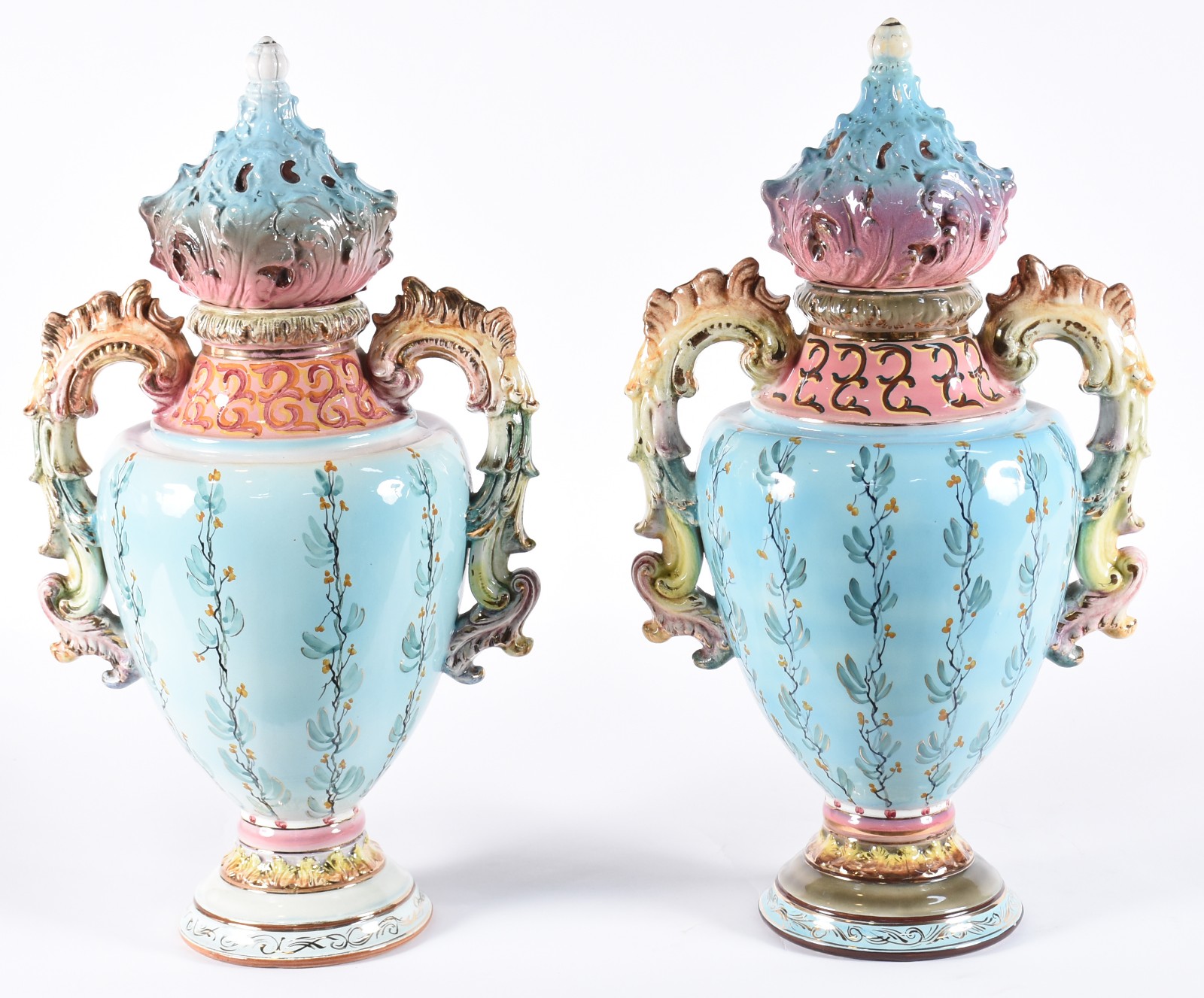 Par de ânforas de porcelana "Tasca" decoradas com figuras de... - foto 4 de 7