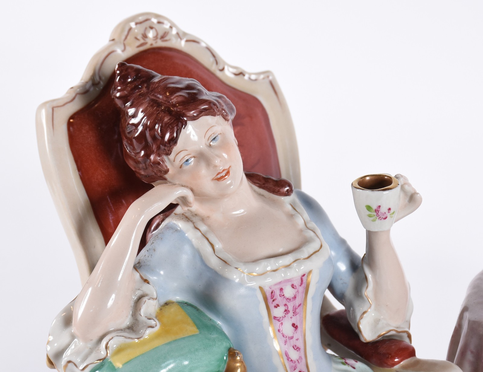 Grupo escultórico de porcelana tcheca Royal Dux policromada com... - foto 4 de 10