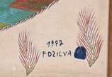 Chico da Silva (1910-1985), Peixes - Óleo sobre tela, datado 1972.
