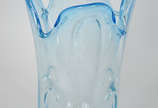 Vaso de Murano na cor azul c/ bolhas bulicantes... - Vaso de Murano na cor azul c/ bolhas bulicantes. alt. 46 cm, diâm. 27 cm
