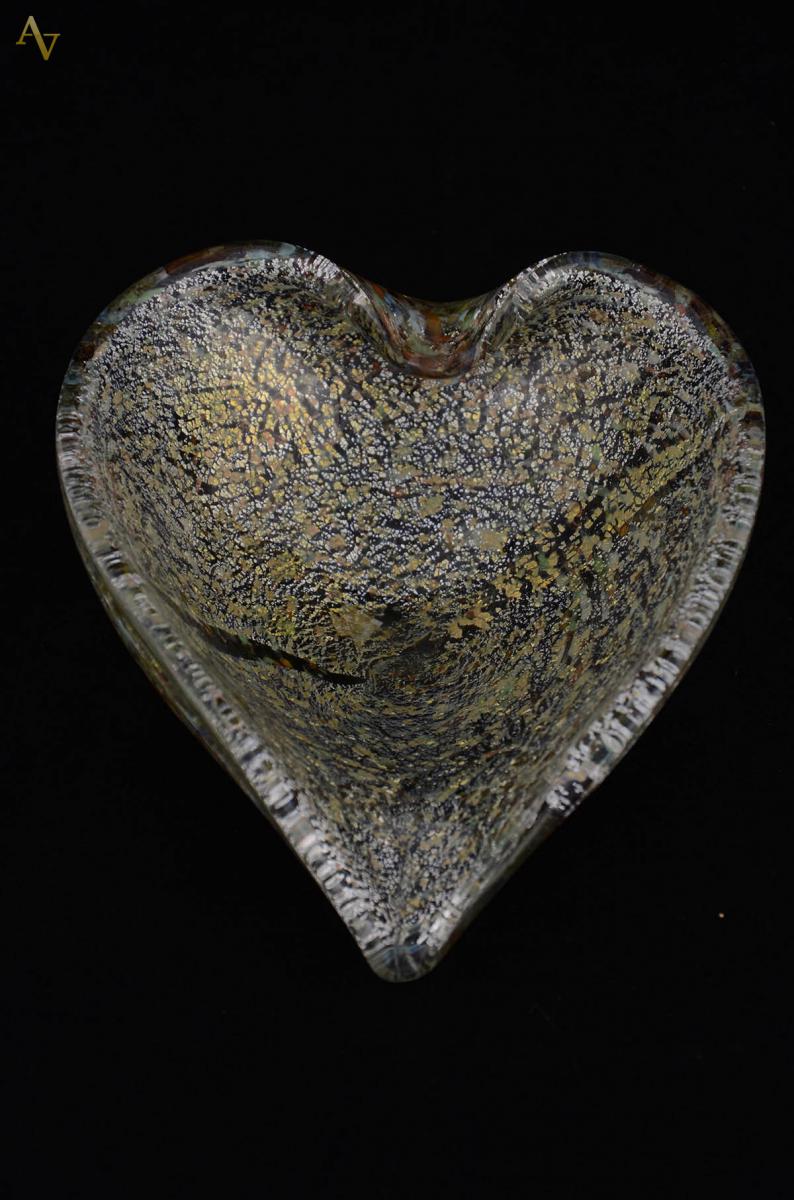 SEGUSO. BOWL em vidro de murano no formato heart/teardrop, decorado... - foto 2 de 2