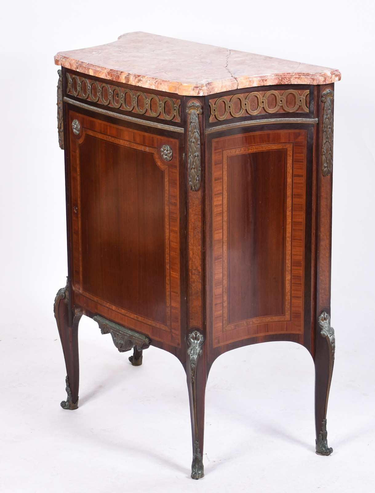 Cômoda de madeira nobre estilo francês, uma gaveta e uma porta com... - foto 1 de 9