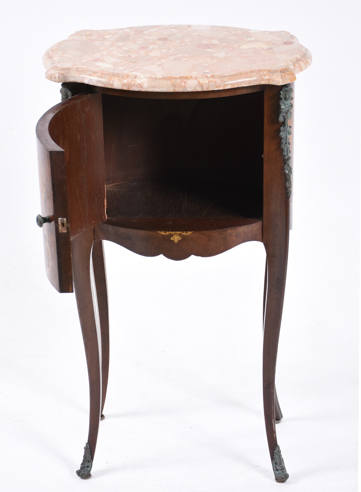 Pequena mesa auxiliar de madeira nobre, estilo frances, feitio oval... - foto 4 de 7