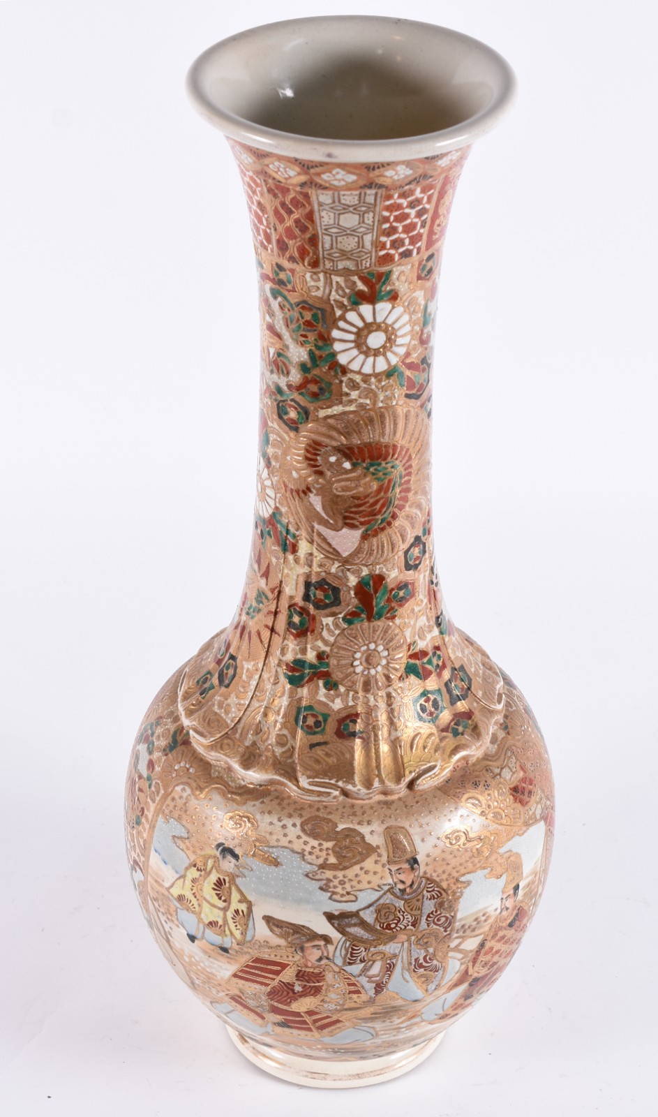 Vaso de porcelana japonesa Satzuma Imperial, ricamente decorado com... - foto 2 de 4