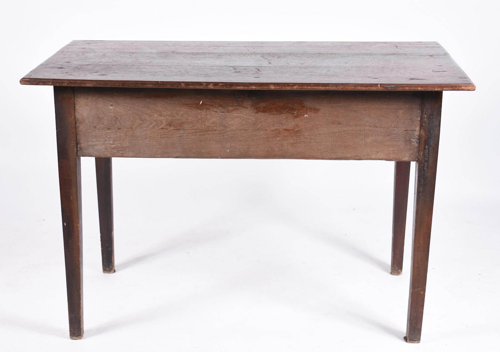 Mesa de encostar de madeira rústica com tres gavetas, puxadores em... - foto 5 de 5