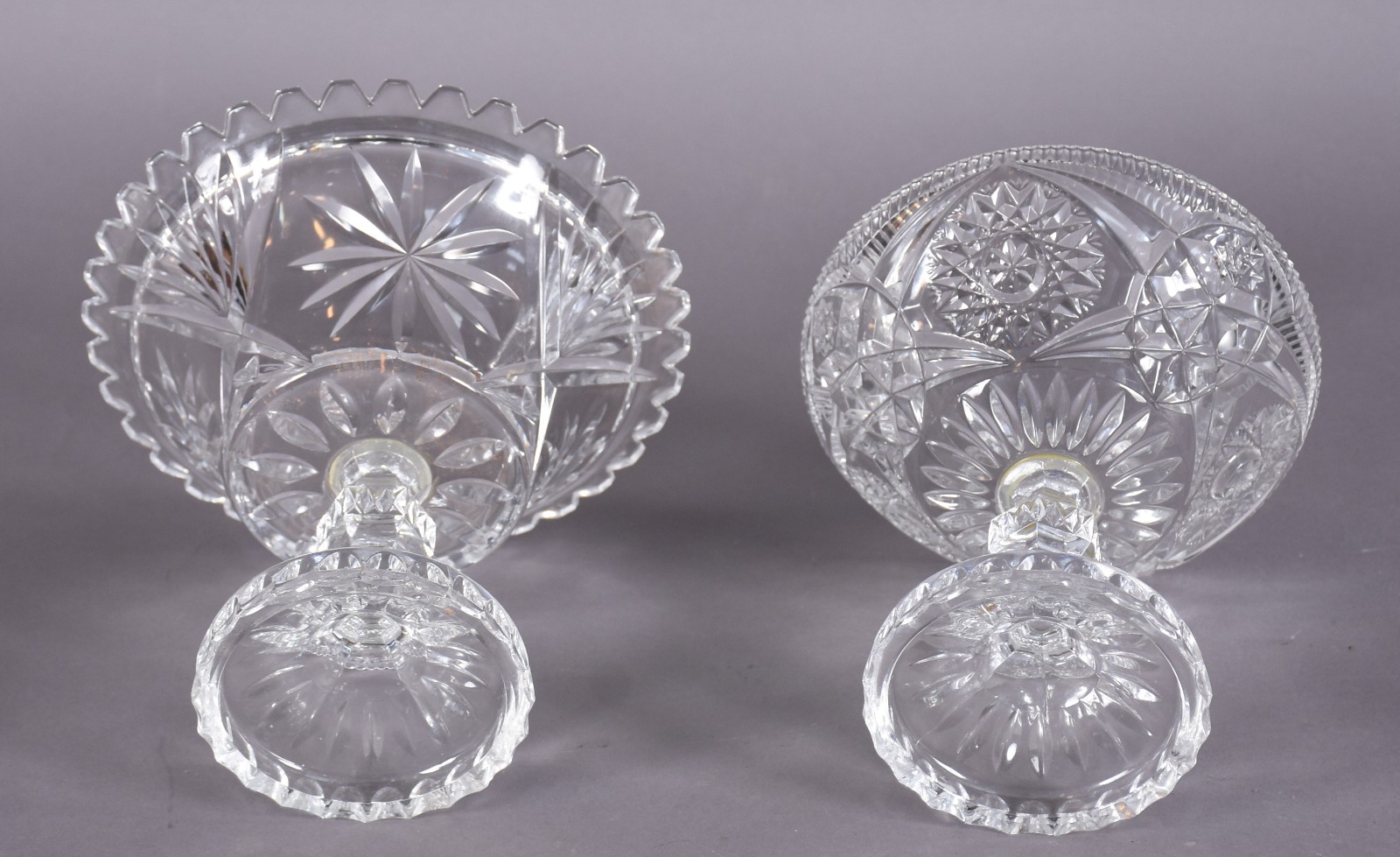 Duas compoteiras de cristal tcheco lapidado. - foto 4 de 5