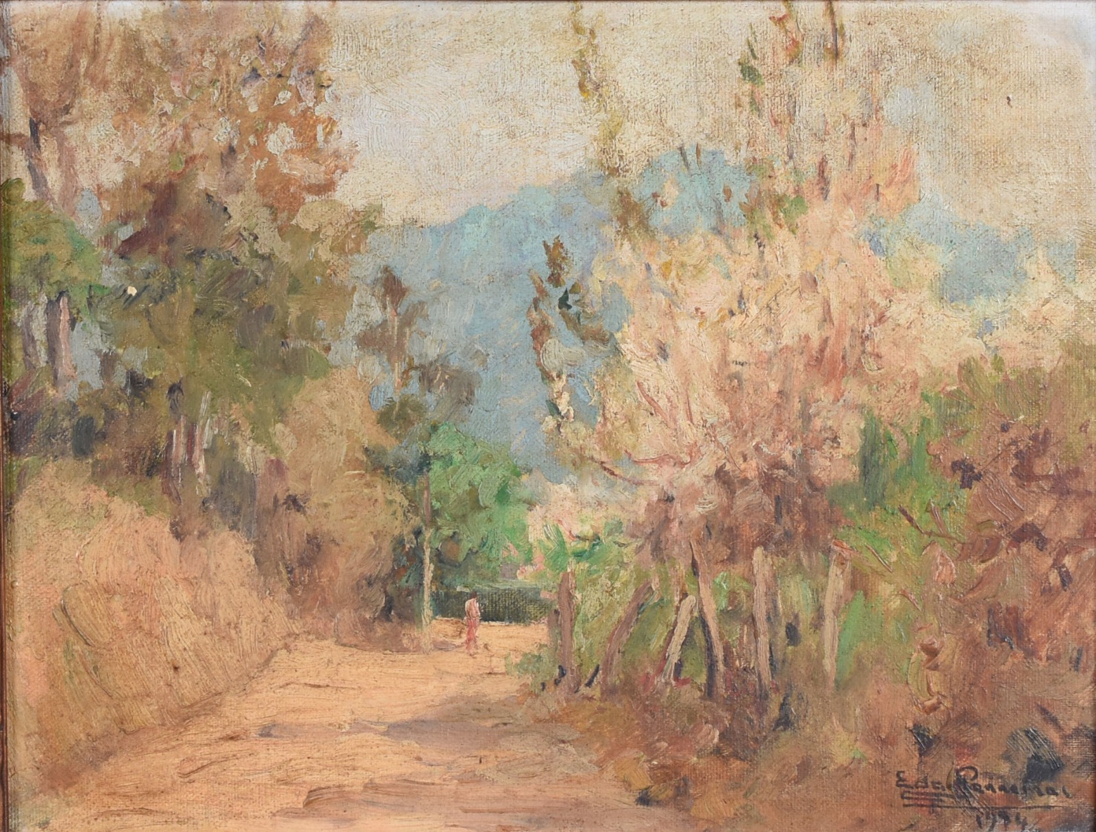 Edgar Parreiras (1885-1960), Caminho com figura e árvores - foto 1 de 4