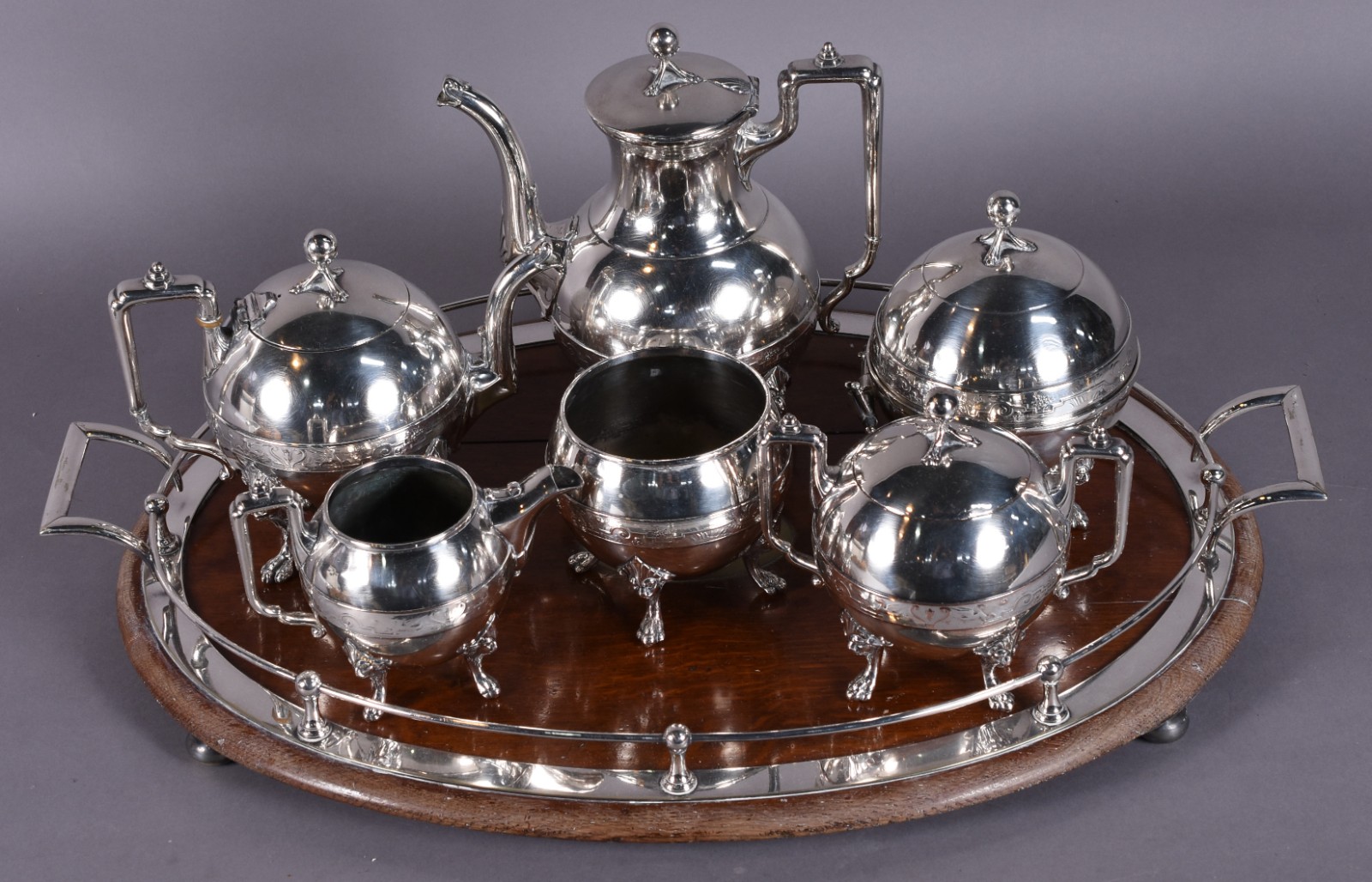 Elegante baixela para chá e café de metal prateado REED & BARTON... - foto 2 de 6
