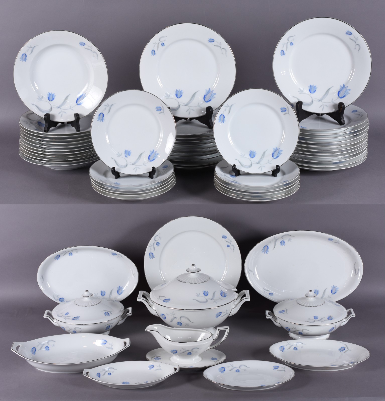Serviço de jantar de porcelana alemã Rosenthal, decorado com... - foto 1 de 6