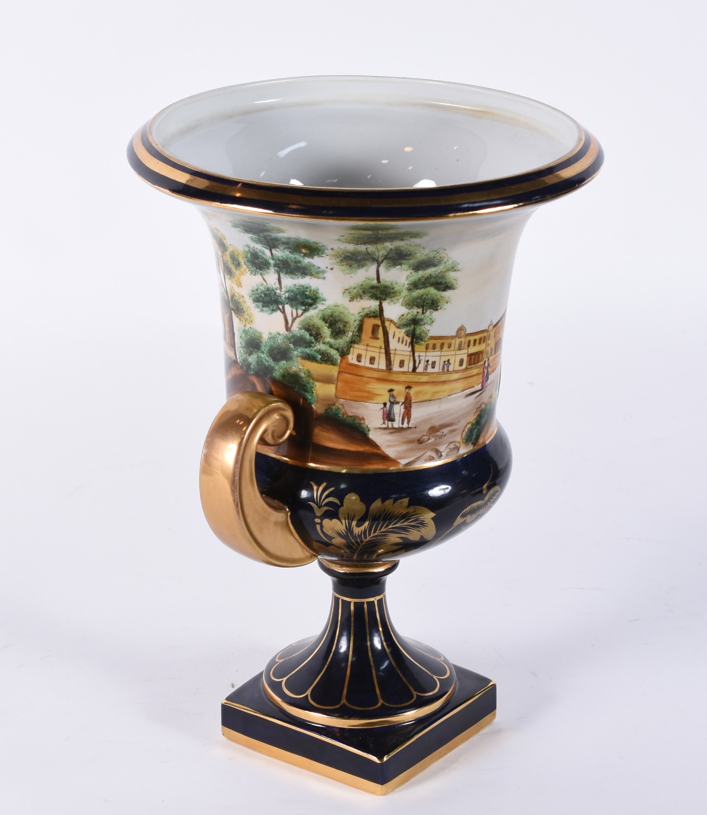 Ânfora de porcelana francesa de Sèvres na cor azul cobalto com... - foto 3 de 6