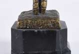 RICHARD, Colombina - Escultura de bronze com braços e rosto de marfim, base de mármore, assinado.