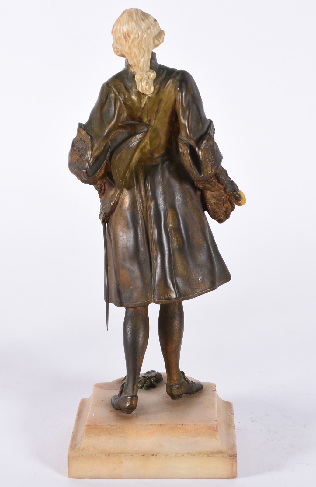 Escultura de bronze e marfim representando "Duque". - foto 4 de 6