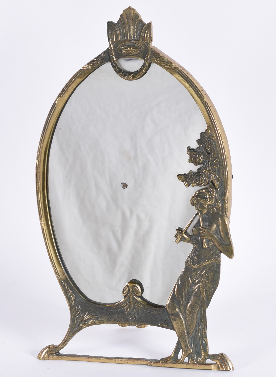 Espelho estilo Art Noveau com moldura de metal dourado (pequena... - foto 1 de 4