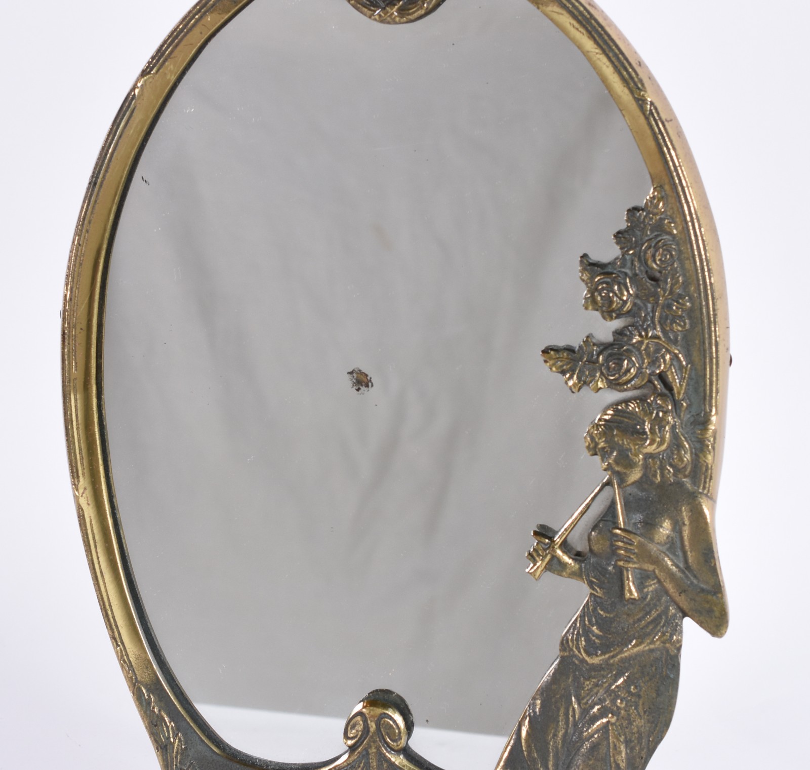 Espelho estilo Art Noveau com moldura de metal dourado (pequena... - foto 2 de 4