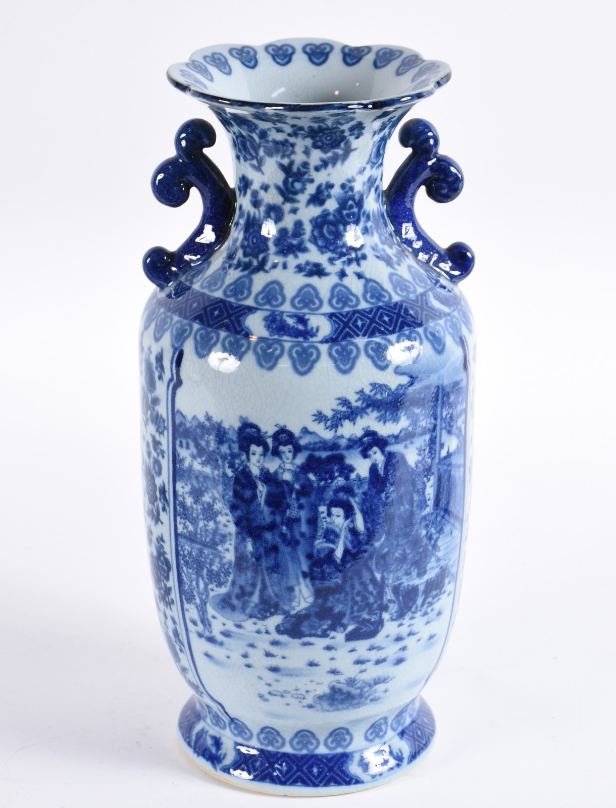 Vaso de porcelana oriental azul e branco. - foto 4 de 6