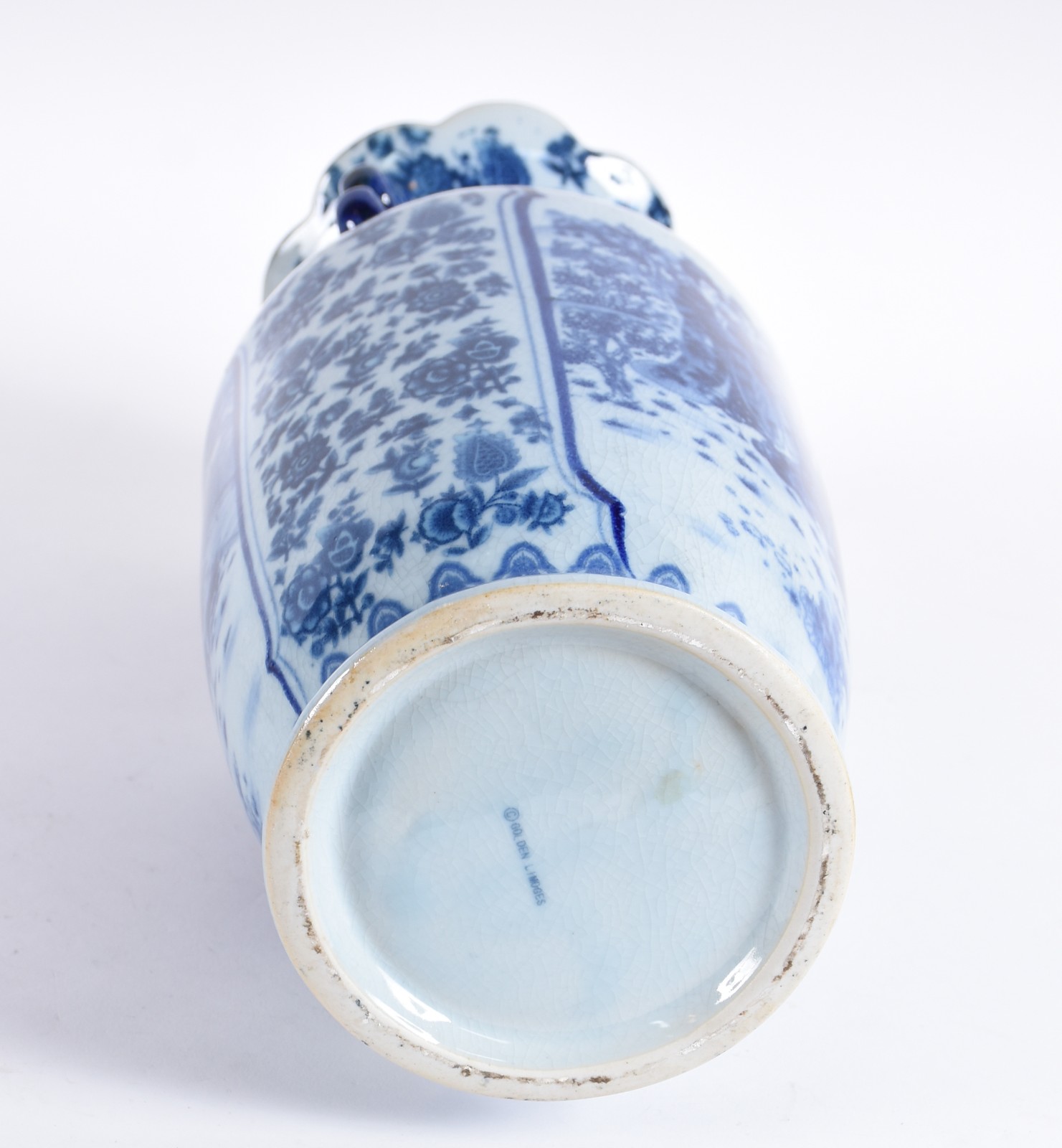 Vaso de porcelana oriental azul e branco. - foto 5 de 6