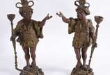 Par de pequenos "blackmoor" em bronze patinado. - Par de pequenos "blackmoor" em bronze patinado.